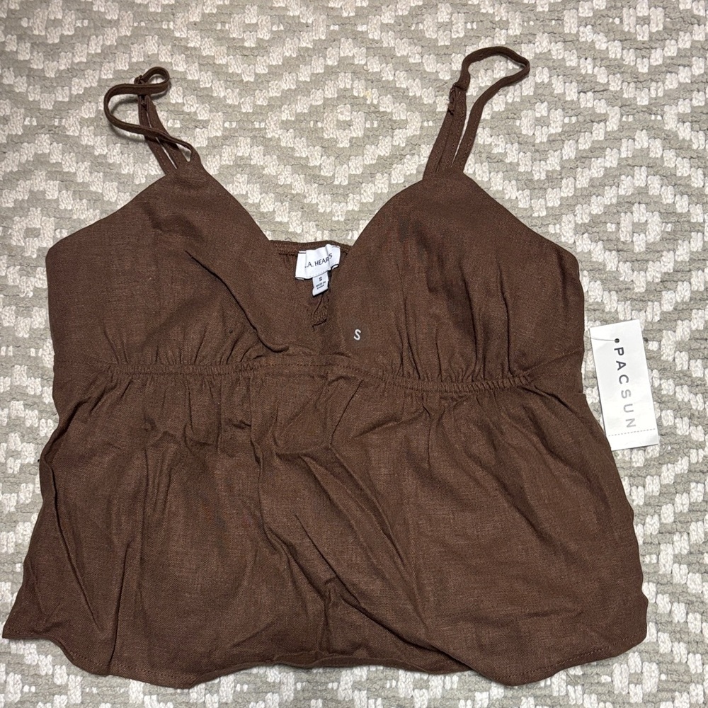 PacSun Brown Spaghetti Strap Cropped Cami
